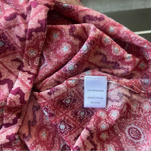 Garnet Hill Womens Cardigan Size S 100% Merino Wool Button Sweater Red Preppy - Picture 8 of 8